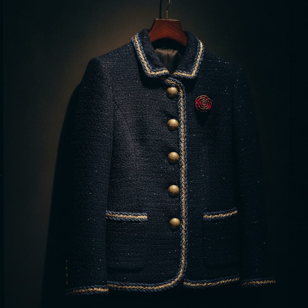 Blazer, Bouclé mit Flechtborte — einmal da