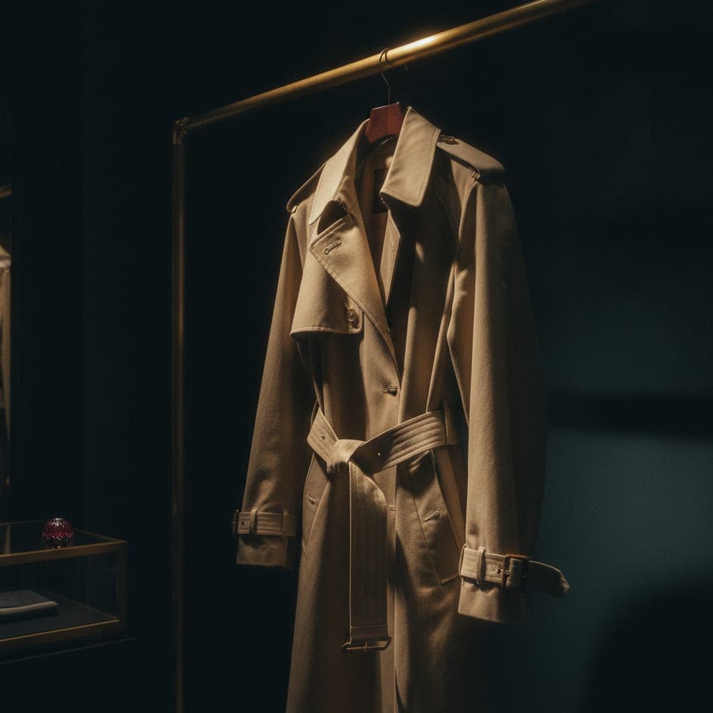 Trenchcoat, Baumwollgabardine — einmal da